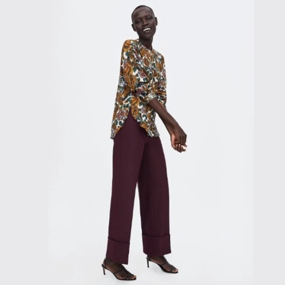 Zara Women’s Oversized Floral Popover Blouse Size XL - Picture 9 of 11